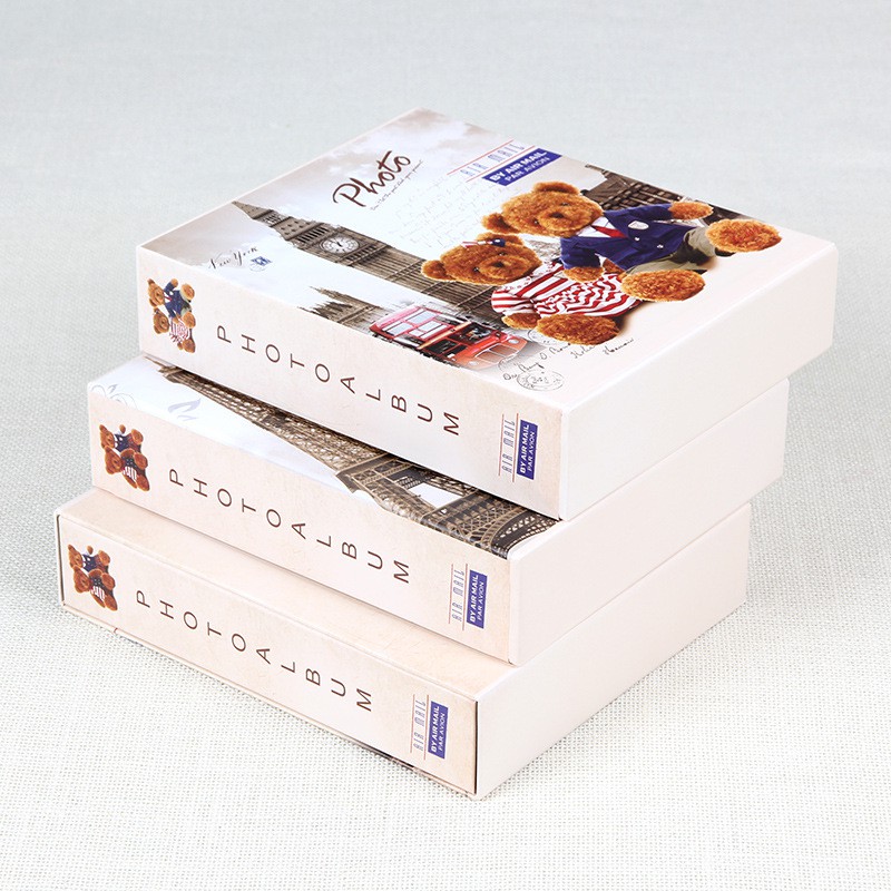 Album ảnh 15x21 đựng 100 ảnh có hộp bìa hoa vintage/ bìa gấu bông hàng sẵn tại Tú Vy Studio