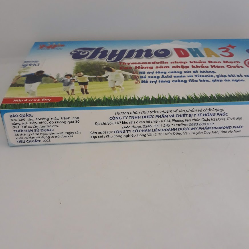 Thymo DHA 3+ hộp 20 ống tăng đề kháng cho bé