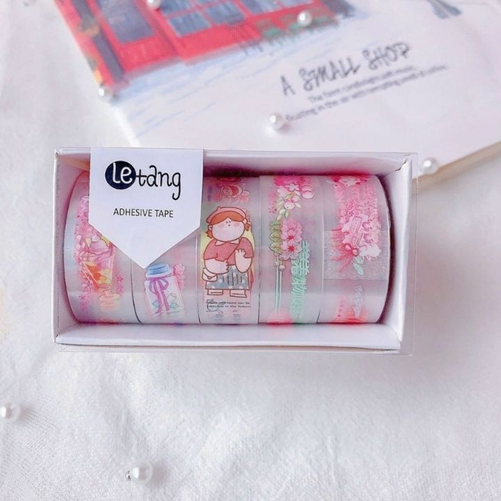 (Sale) Combo 5 Cuộn Băng Dính Trang Trí Hoạt Hình Băng Keo Dán Sticker Trang Trí Cute Cho Bạn Gái Bé Gái Giá Rẻ