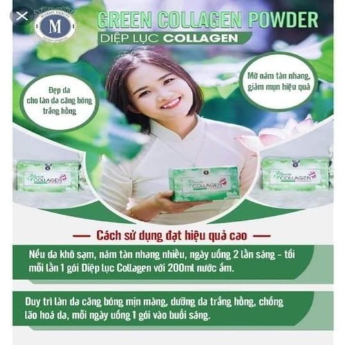 Diệp lục Collagen đẹp da, chống lão hóa, cân bằng nội tiết Chính Hãng