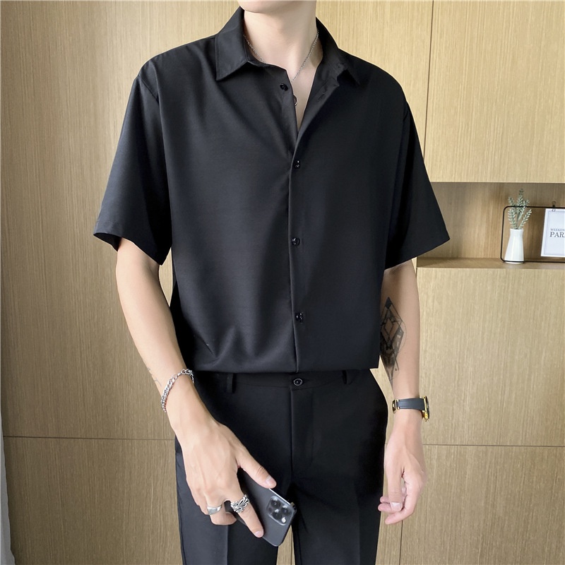 Áo sơ mi tay ngắn nam nữ SANVADIO áo sơ mi tay lỡ form rộng dáng unisex phong cách hàn quốc thoáng mát không nhăn ASM48
