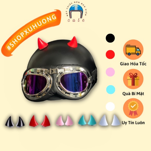 Sừng Gắn Mũ Bảo Hiểm Cute_Có Nhiều Màu Lựa Chọn_Chất Liệu Nhựa PTU Cứng Cáp_Cute Shop