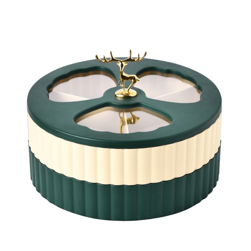 Khay Đựng Trái Cây Nhiều Tầng Hình Tuần Lộc 3D Có Nắp Đậy Cho Nhà Bếp