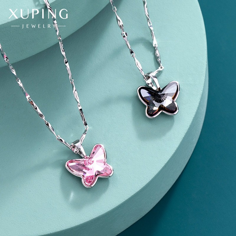 Dây Chuyền Mạ Vàng Trắng, Mặt Đá Phong Cách Tranh Nhã Sang Trọng - XPDC08