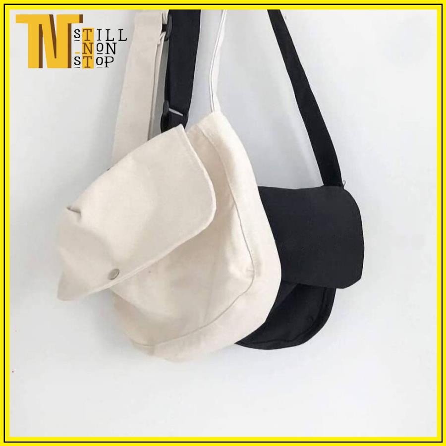 Túi tote giá rẻ vải canvas đeo chéo đi hoc unisex phong cách ulzzang XUONGMAITNT D32