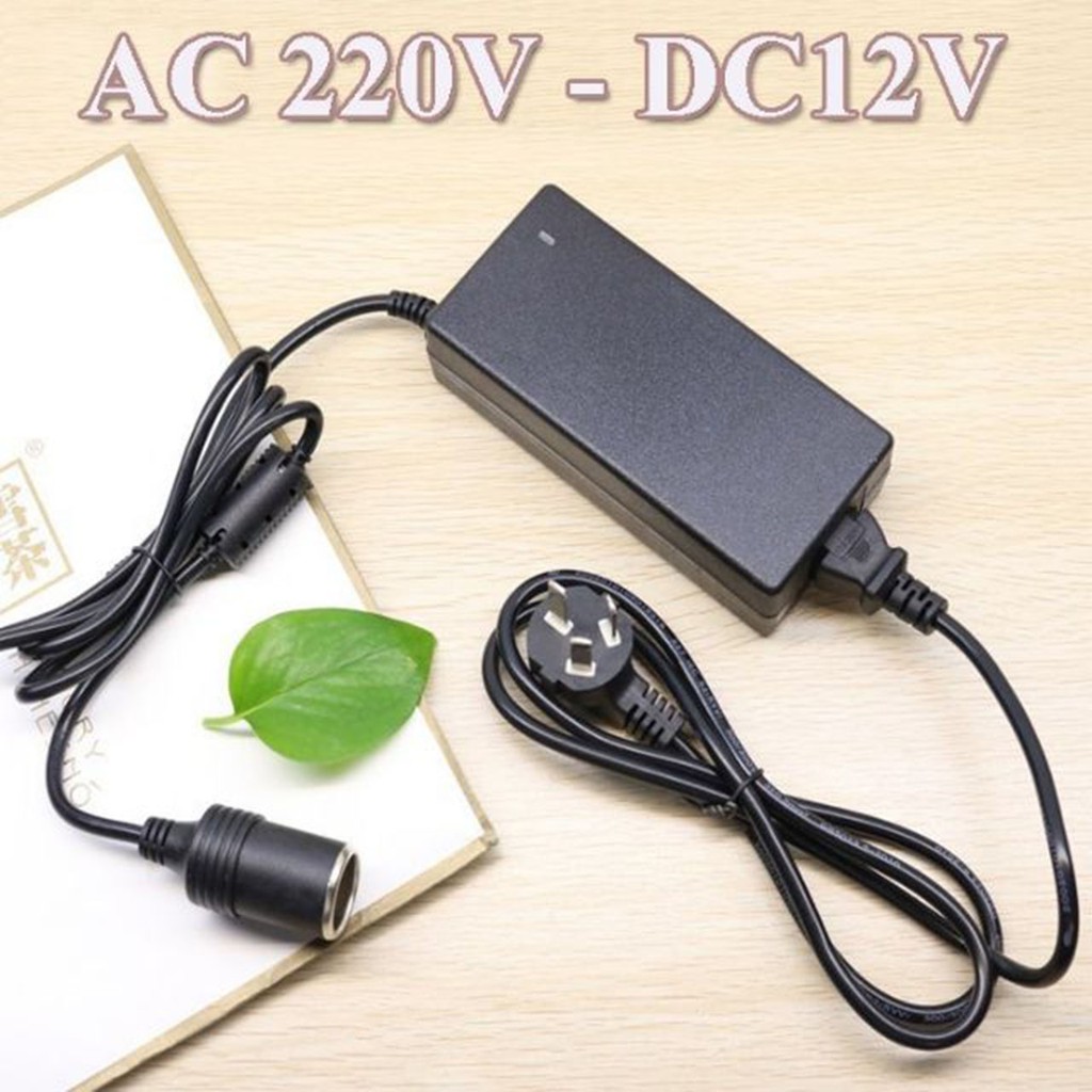 [BH 1 NĂM] Bộ Adapter chuyển đổi nguồn điện AC 220V Sang 1 chiều DC 12V chân cắm tẩu ô tô - Access