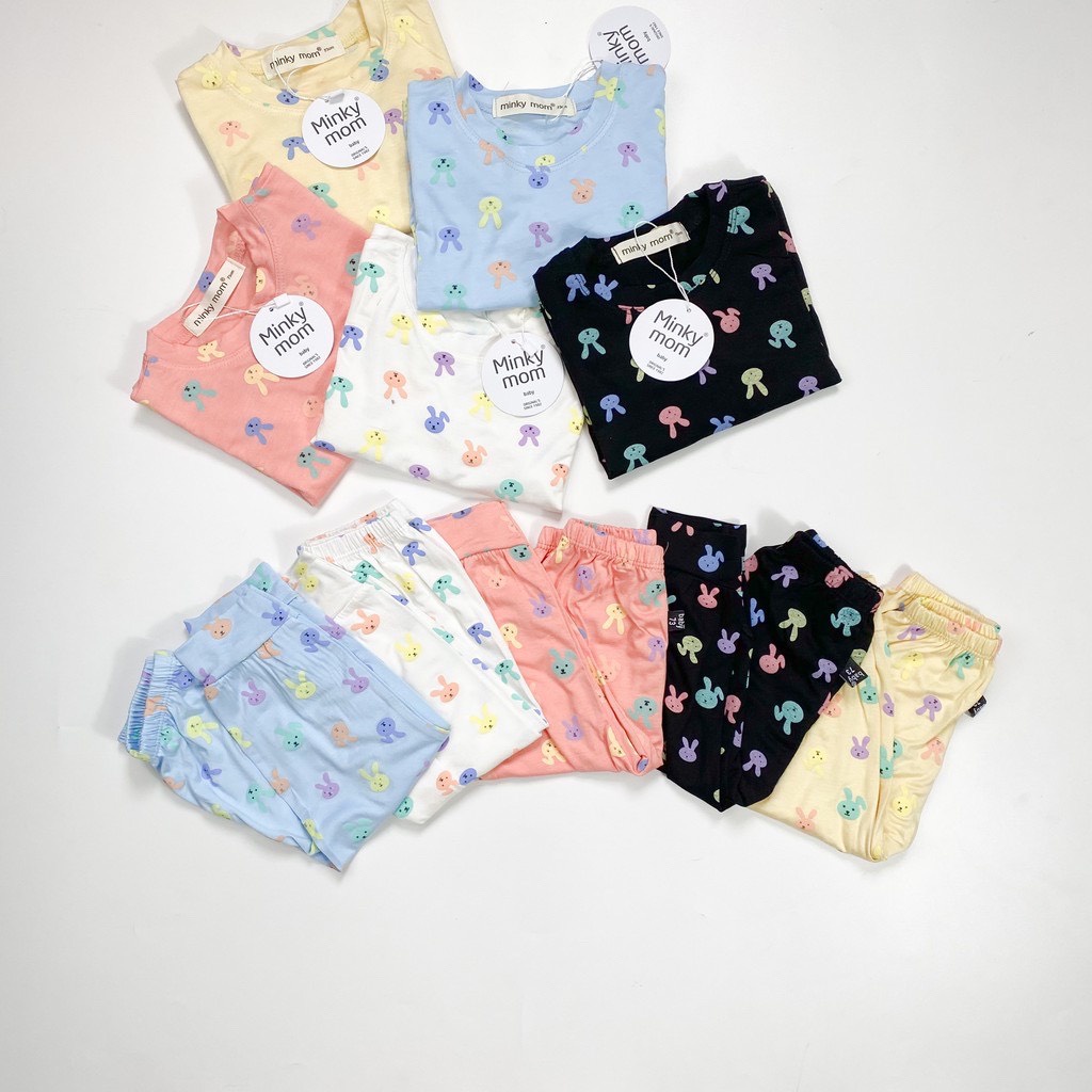 [LDD07] Bộ Dài Tay Thun Lạnh MINKY MOM CÓ SIZE ĐẠI In Hình Họa Tiết Thỏ Dễ Thương Mềm Mịn, Thoáng Mát , Thoải Mái Cho Bé