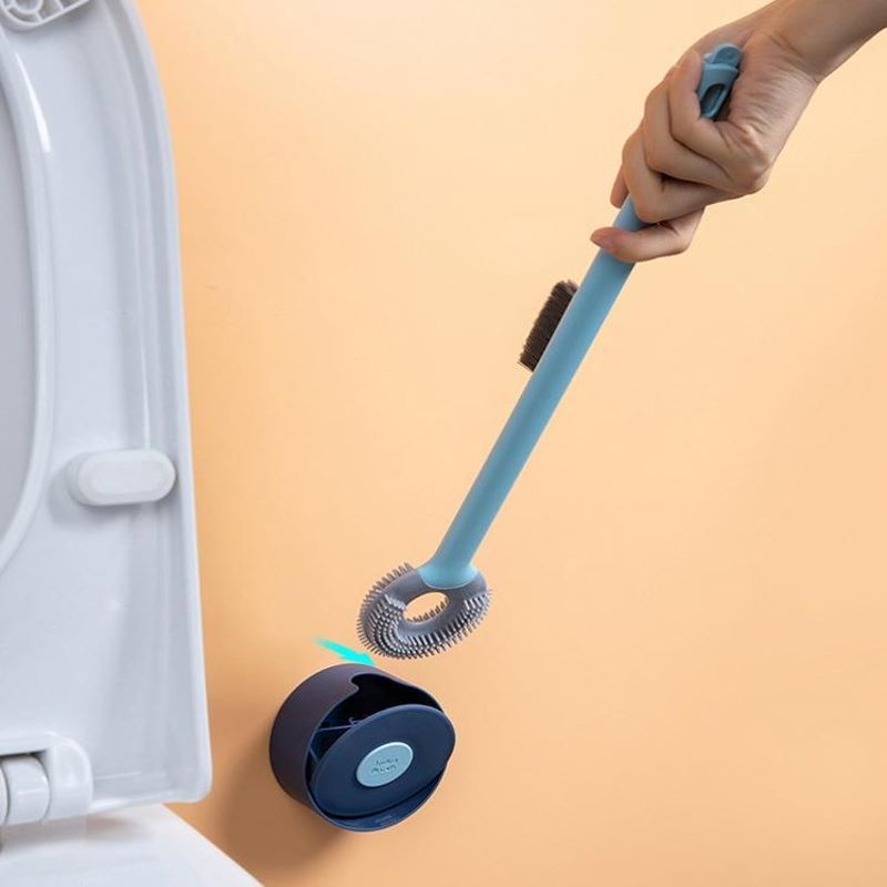 Bàn Chải Vệ Sinh Toilet Hình Kẹo Mút Bằng Silicone Gắn Tường Tiện Lợi