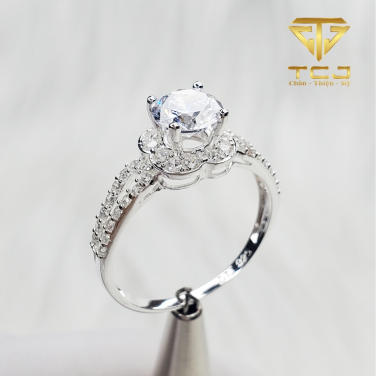 Nhẫn nữ bạc ý 925 thiết kế 3D tinh tếRD0039 Trang sức Toàn Cầu TCJ