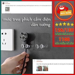 Móc Dán Tường Kẹp Giữ Phích Cắm Điện - Móc Treo Đồ Đa Năng Trong Suốt (kep day dien).