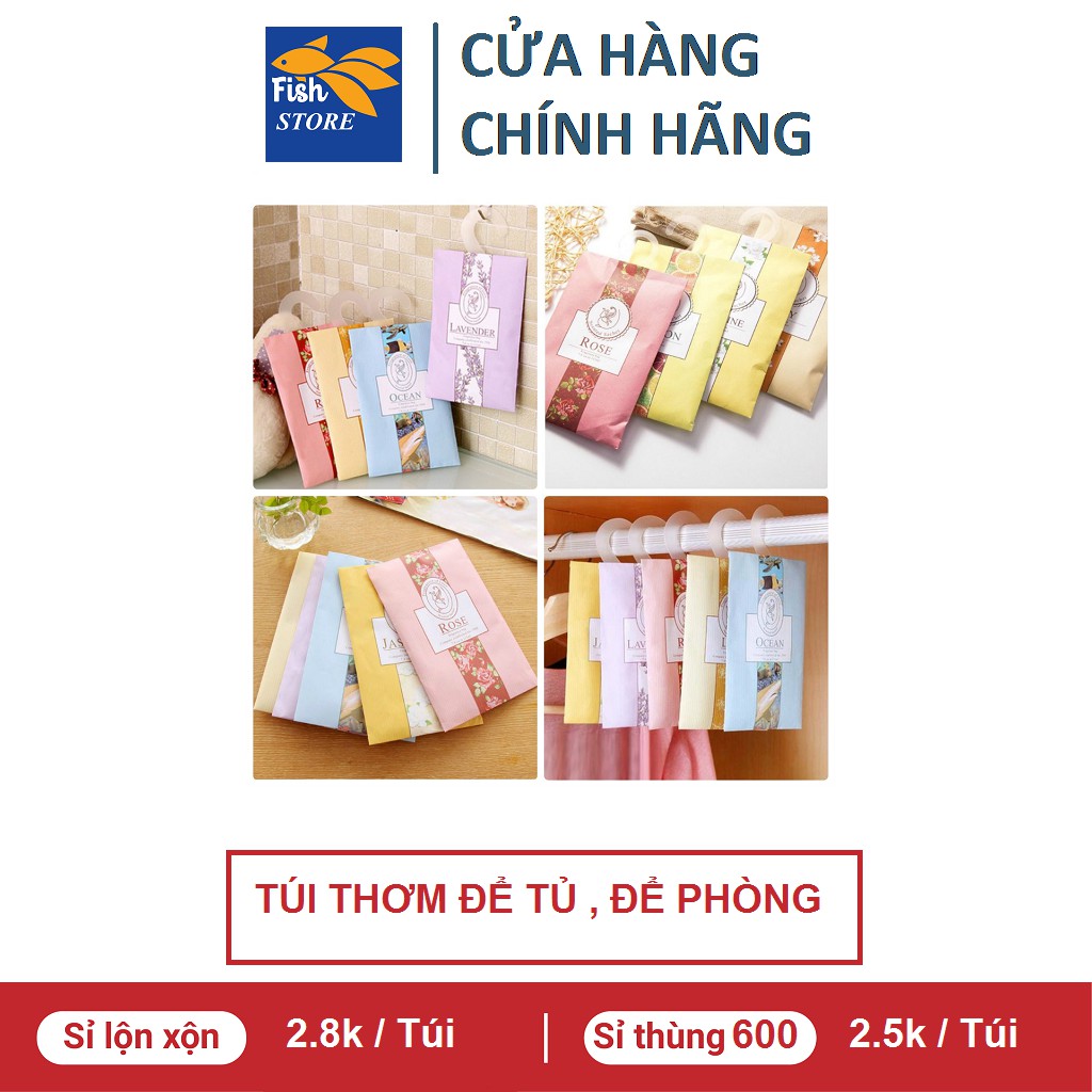 (Có Bán Sỉ) Túi Thơm Thảo Mộc Tinh Dầu 6 Hương Tự Nhiên Treo Phòng