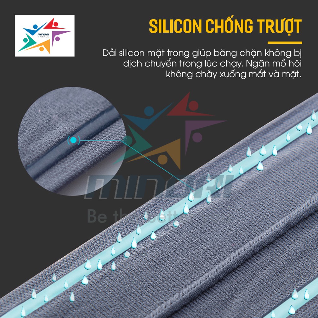 Băng Đô Chặn Mồ Hôi Siêu Thấm Hút Cao Cấp Nhiều Màu Aonijie E4086