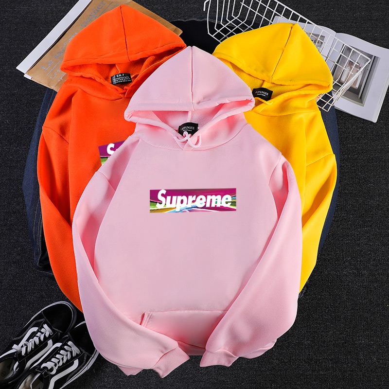 Áo Hoodie Tay Dài In Chữ Supreme 7 Màu Tùy Chọn Thoải Mái Thời Trang Phong Cách Hàn Quốc Cho Nữ