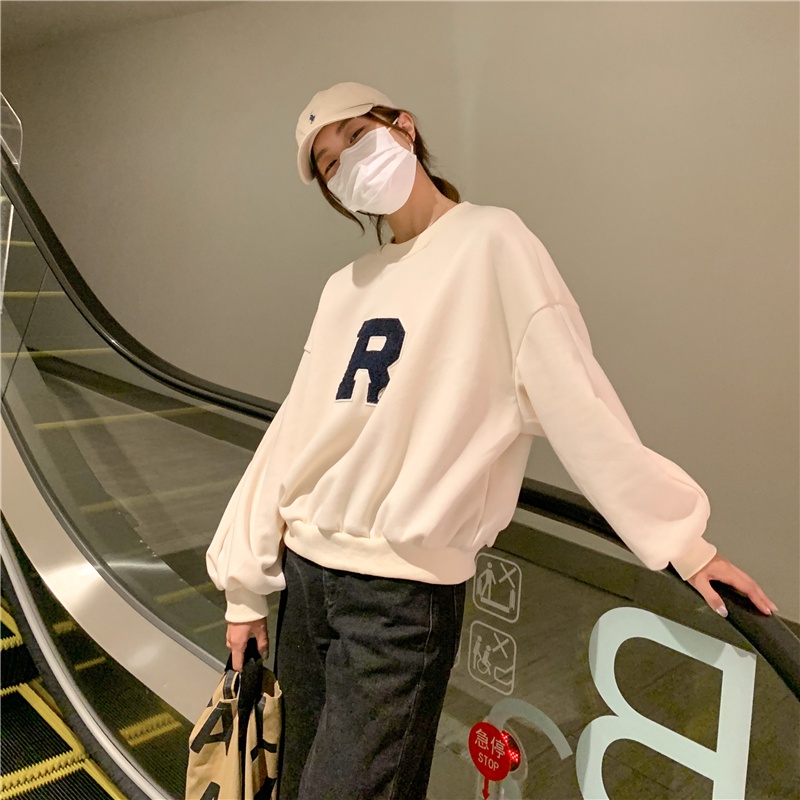 Áo Nỉ Nữ Dài Tay Cổ Tròn Thời Trang Hàn