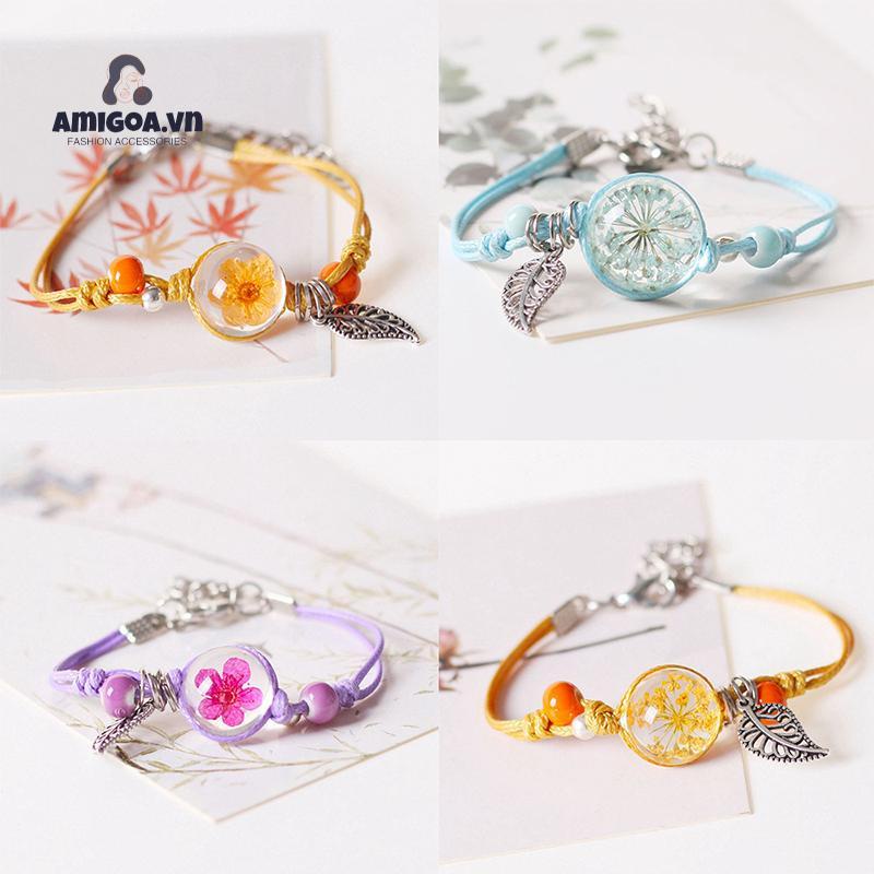 ✨✨Vòng đeo tay bằng dây bện phối hạt gốm có thể điều chỉnh