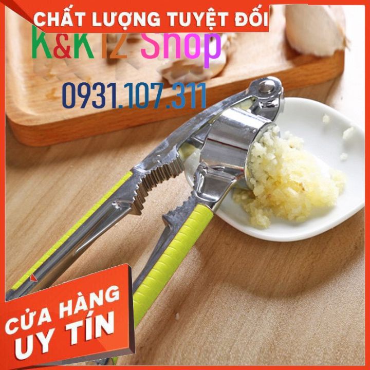 Dụng cụ ép tỏi bằng Inox K01 tiện dụng. Dụng cụ kẹp càng cua đa chức năng.