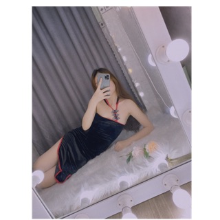 Sườn xám nhung/ Cosplay cô gái trung hoa-Ảnh thật