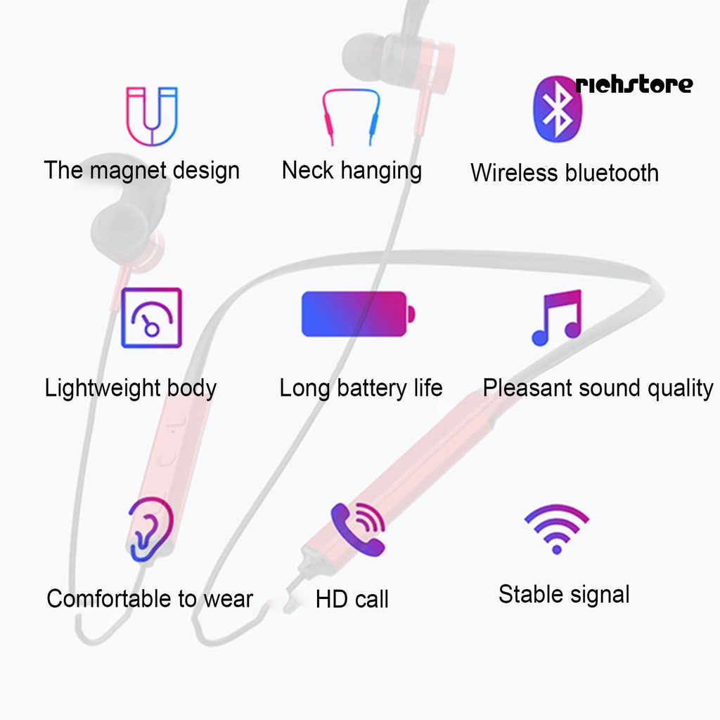 Tai Nghe Nhét Tai Kết Nối Bluetooth Không Dây Có Nam Châm Hít Và Phụ Kiện