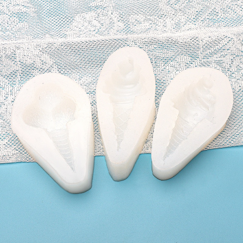 Khuôn Silicone Làm Bánh / Socola Hình Kem Ốc Quế Diy