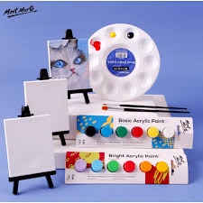 Khay Pha Màu Kim Loại Bạc 10 ô Tròn Mont Marte 17 cm