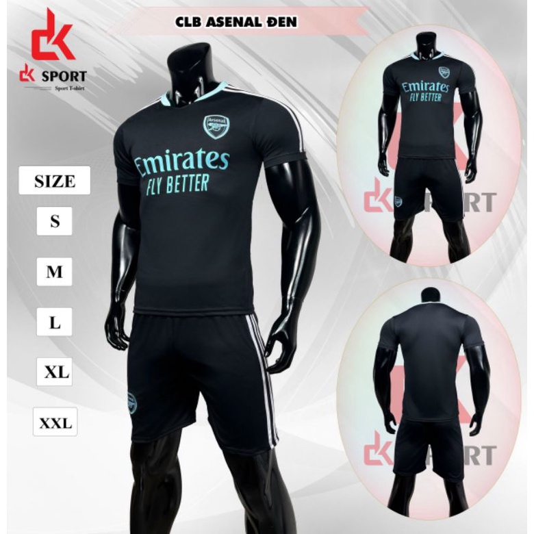 Mẫu mới _ Bộ quần áo bóng đá clb Arsenal đen mùa 2022 mới nhất