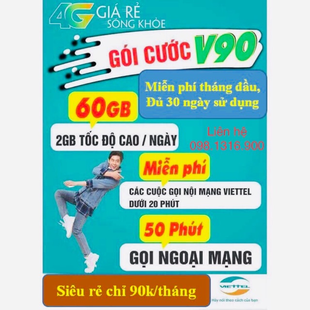 Sim đẹp có gói V90 miễn phí 30 ngày đầu