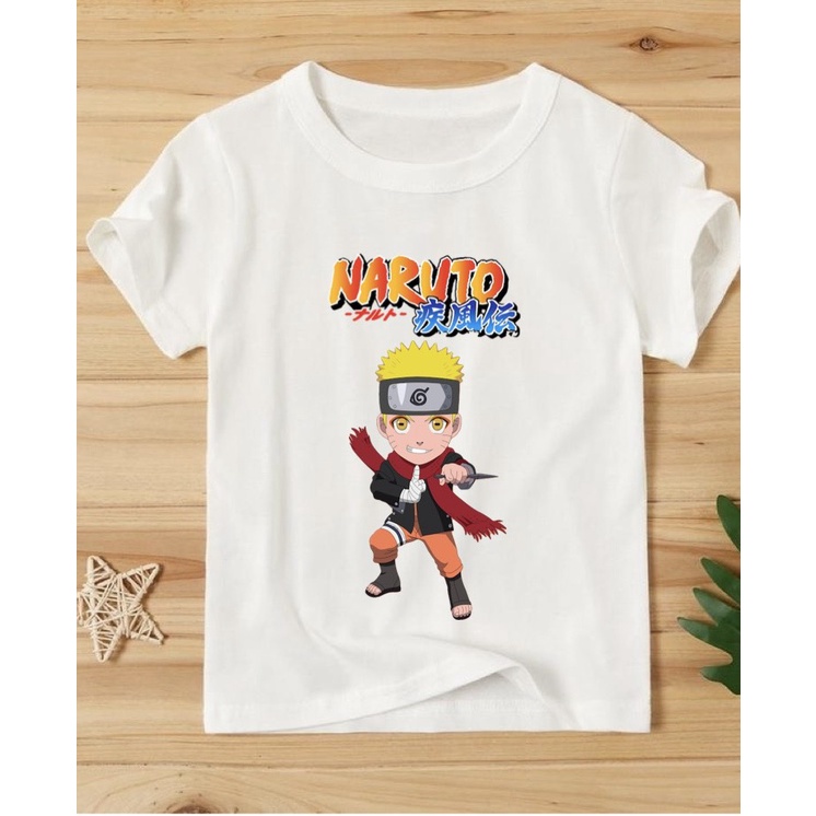 áo thun bé trai in hình naruto thun co giản 4 chiều thoải mái NRT08