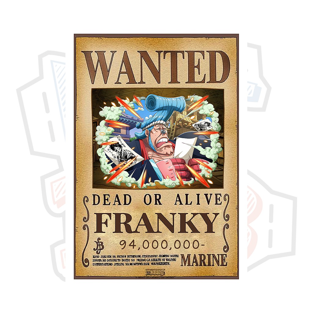 Poster truy nã Franky ver 3 (timeskip) - One Piece