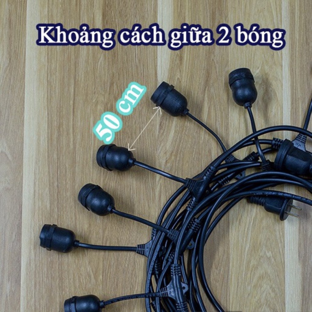 Dây đèn trang trí ngoài trời 20 bóng -10 bóng chống nước dùng cho quán cà phê, trà chanh, trà sữa