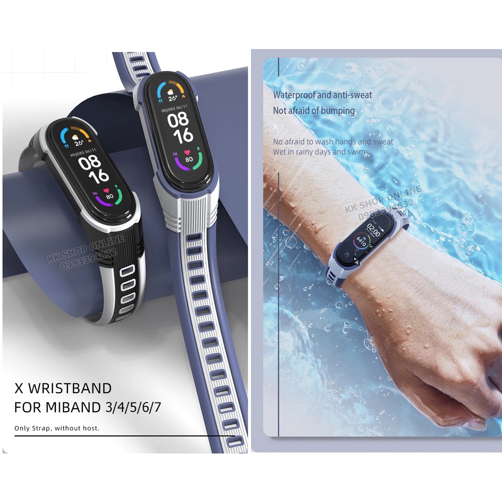 Dây đeo miband MIJOBS Pulseira Global Version XStyle cho Xiaomi Miband 3 4 5 6 7