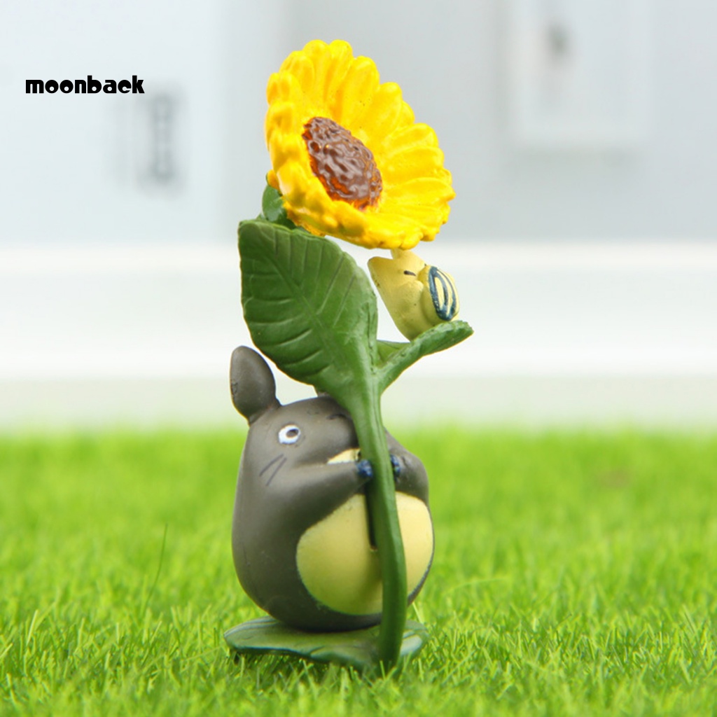 Mô Hình Tượng Ghibli Totoro Hoa Hướng Dương Anime Mịn Màng Trang Trí Tiểu Cảnh Văn Phòng