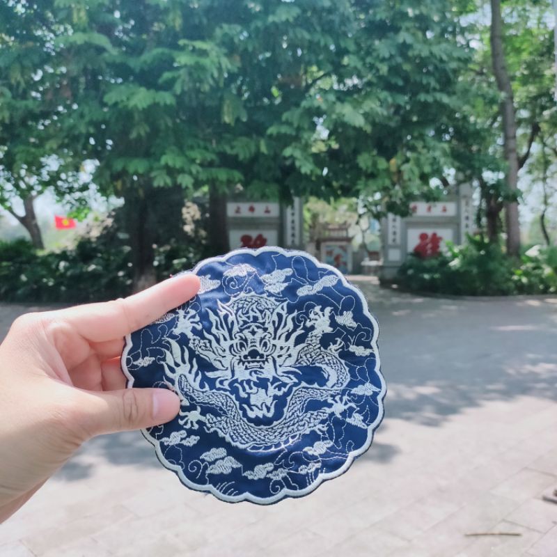 Sticker vải ủi patch ủi rồng xanh