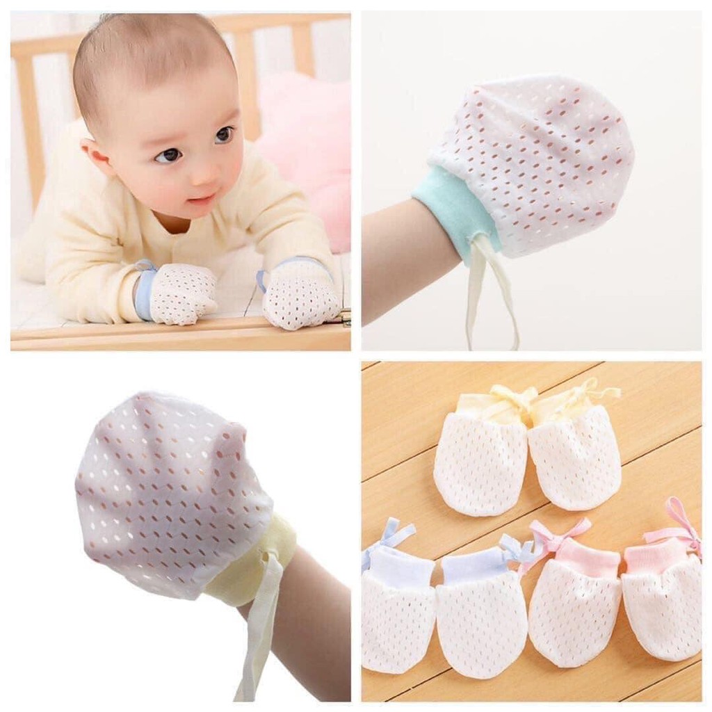 Bao tay lưới đủ màu cho bé 0-6m