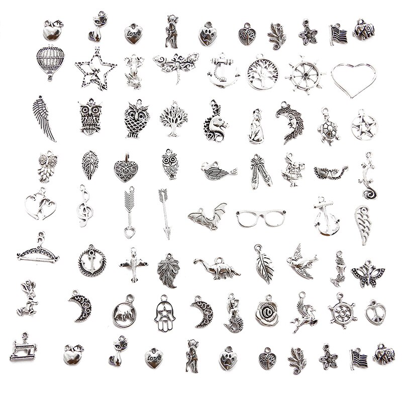 Set 10 phụ kiện bằng kim loại hình chú chim phong cách vintage dùng làm trang sức diy