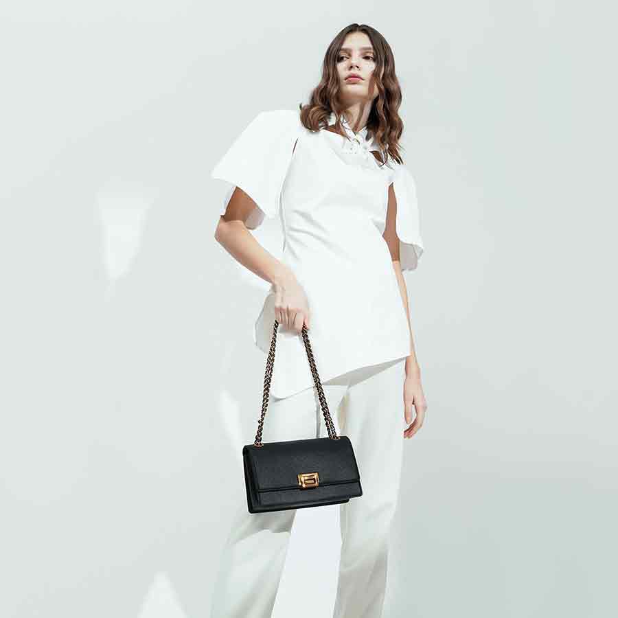 Túi Đeo Vai Charles & Keith Chain Strap Shoulder Bag CK2-20840206 Màu Đen