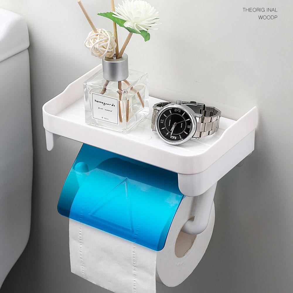 Giá Đỡ Cuộn Giấy Vệ Sinh Hai Tầng Gắn Tường Không Cần Đục Lỗ Chống Nước Trang Trí Nhà Cửa