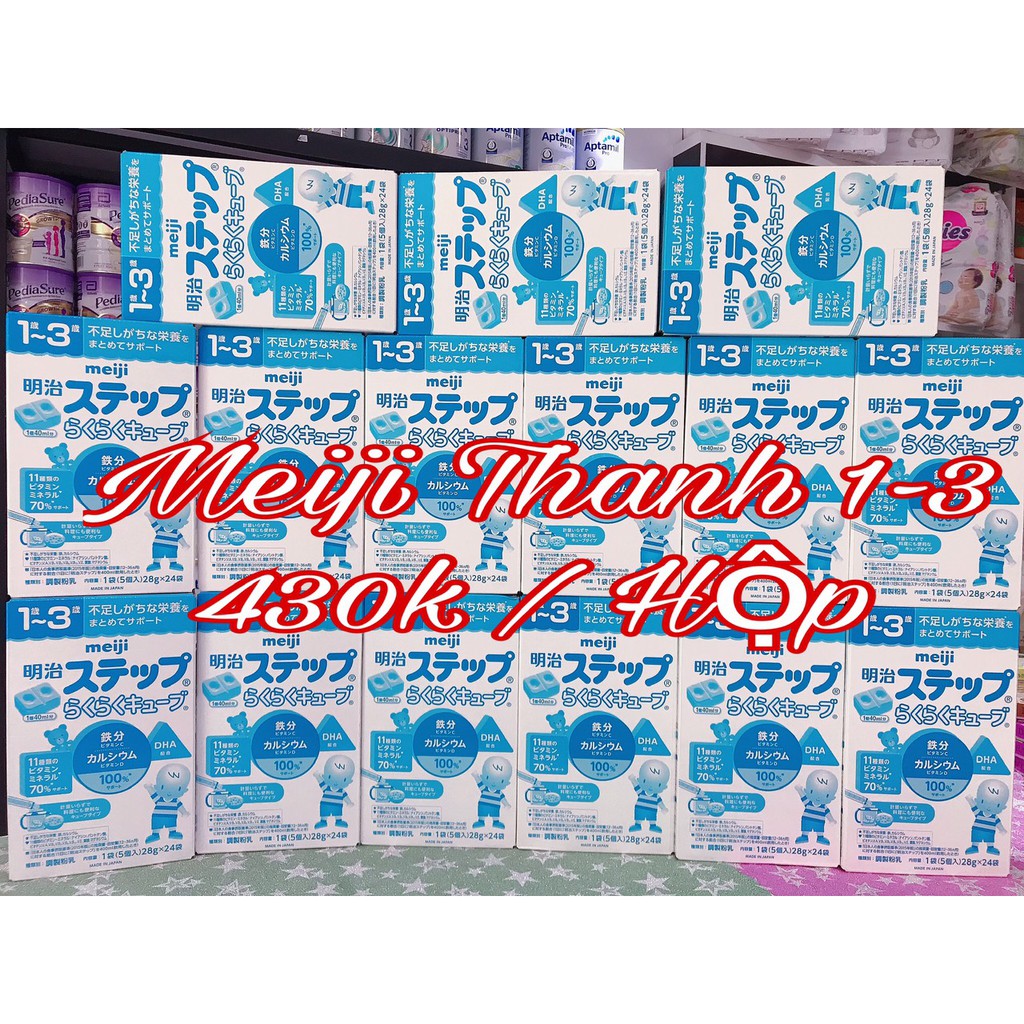 Sale date 10/21 ( 430.000 hộp )   Sữa Meiji thanh, sữa công thức pha sẵn cho bé Nhật Bản 24 thanh 648g