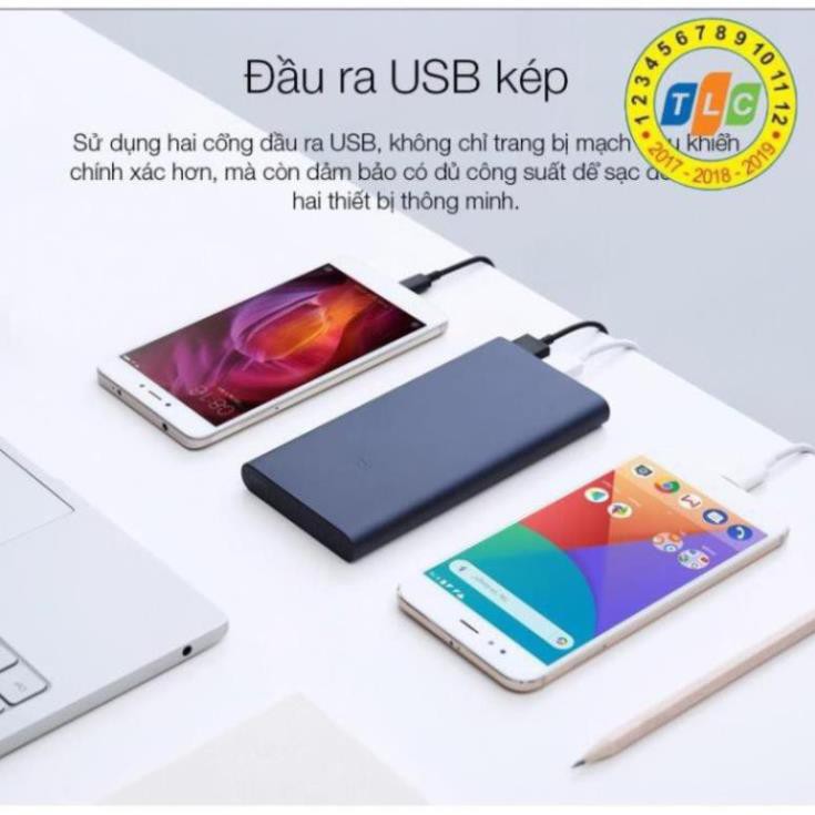 Pin Sạc Dự Phòng Xiaomi Gen 2S Version 2018 10000 mAh 2 Cổng USB Hỗ Trợ QC 3.0 - Hàng Chính Hãng