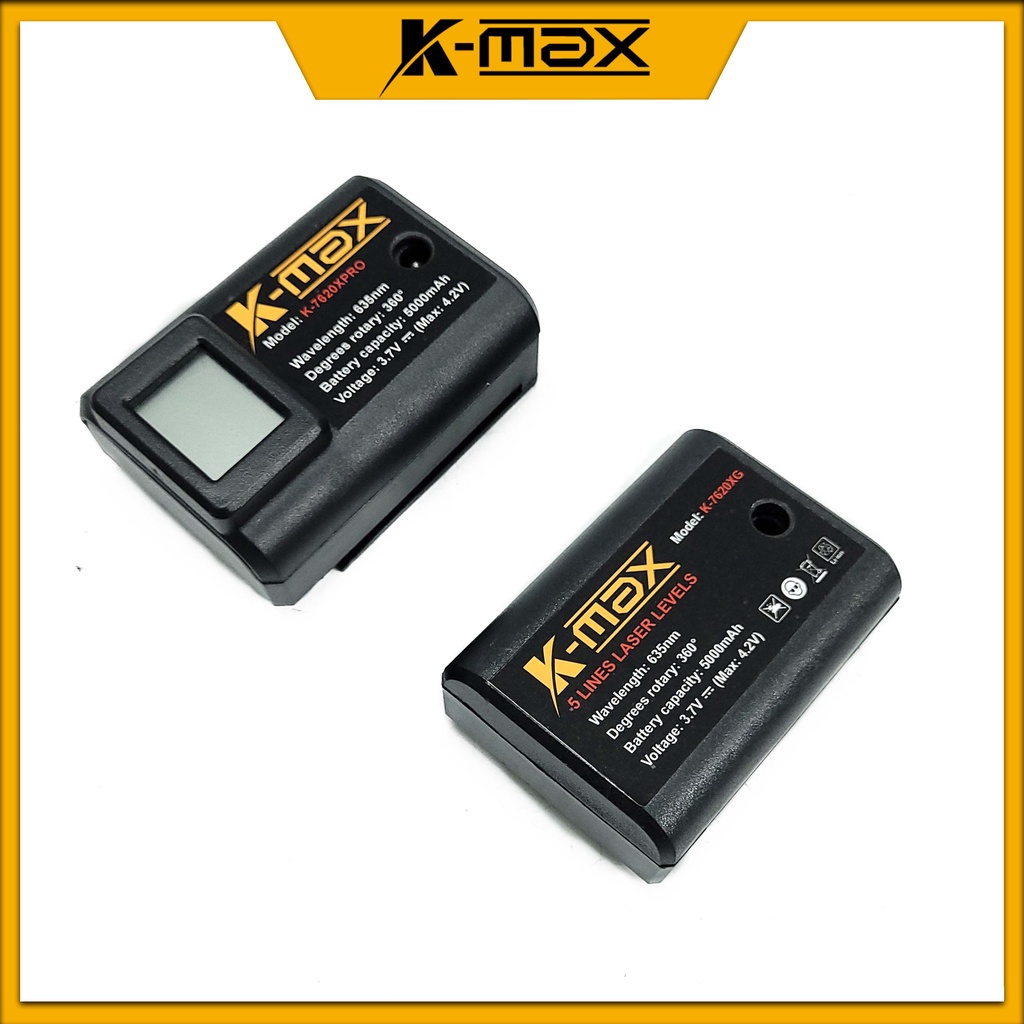 Pin máy cân mực laser K-MAX chân gài, có màn hình hiển thị