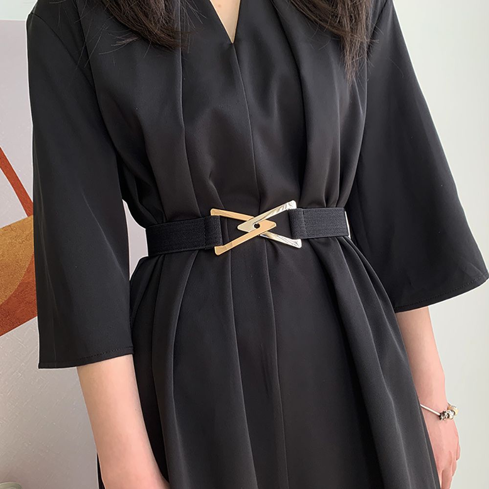 Thắt Lưng Vải Canvas Mỏng Khóa Kim Loại Hình Tam Giác Nhiều Màu Sang Trọng Kiểu Hàn Quốc Cho Nữ