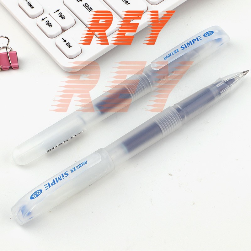 [Giá sỉ] Hộp 12 cây bút gel 0.5mm Simple Baoke PC3298 ruột jumbo siêu to, nhiều mực hơn