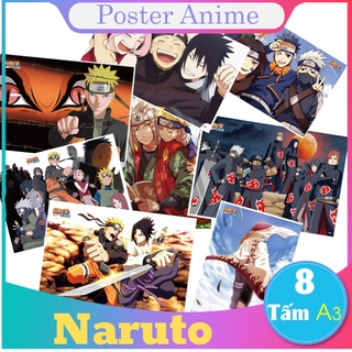 [Giấy Xịn] Set 8 tấm tranh poster to A3 NARUTO anime áp phích siêu chất