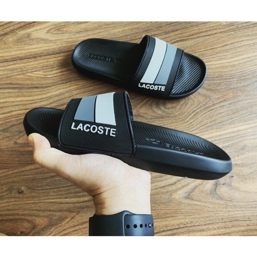 Dép Quai Ngang Cá Sấu Lacoste nam , dép lê lacoste nam 2021 Hàng Cao Cấp