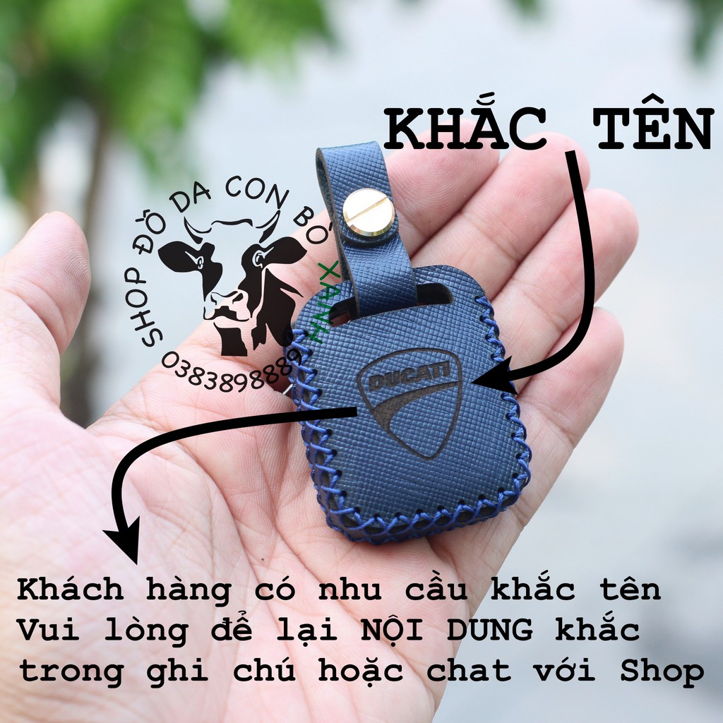 Bao Da Chìa Khóa Remote Tìm Xe Yamaha Exciter Handmade Da Thật