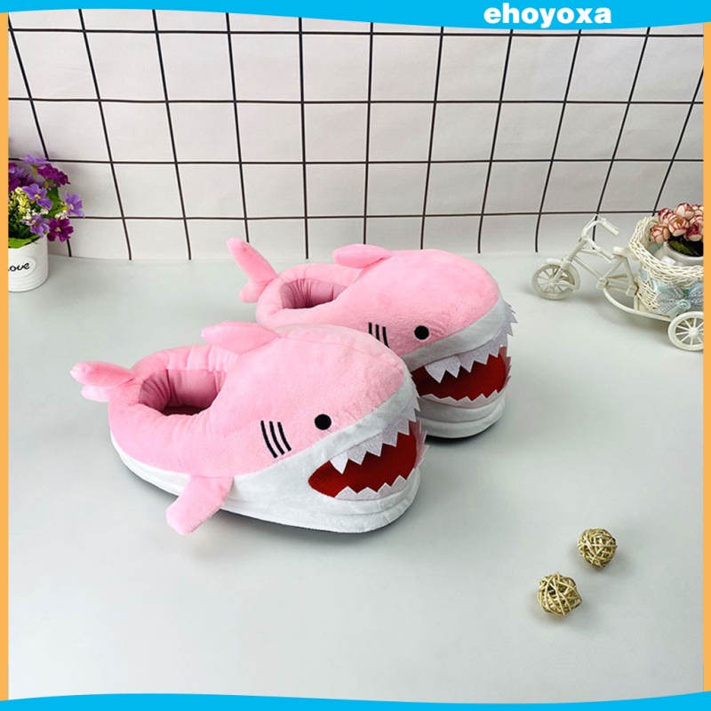 Dép Đi Trong Nhà Hình Cá Mập Phối Lông Dày Mềm Mại Thoải Mái Dễ Thương Cho Cặp Đôi Vào Mùa Đông