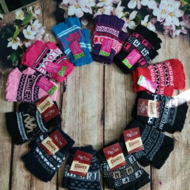[Sale50%]Sỉ 12 đôi bao tay len hở ngón Nam/Nữ