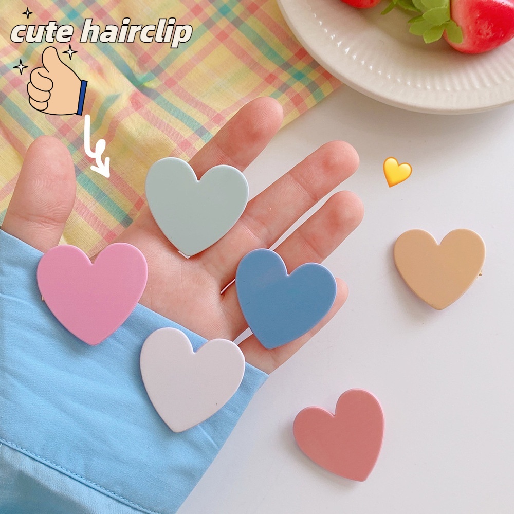 Kẹp tóc họa tiết trái tim dễ thương phong cách Hàn Quốc thời trang mùa hè cho bé gái
