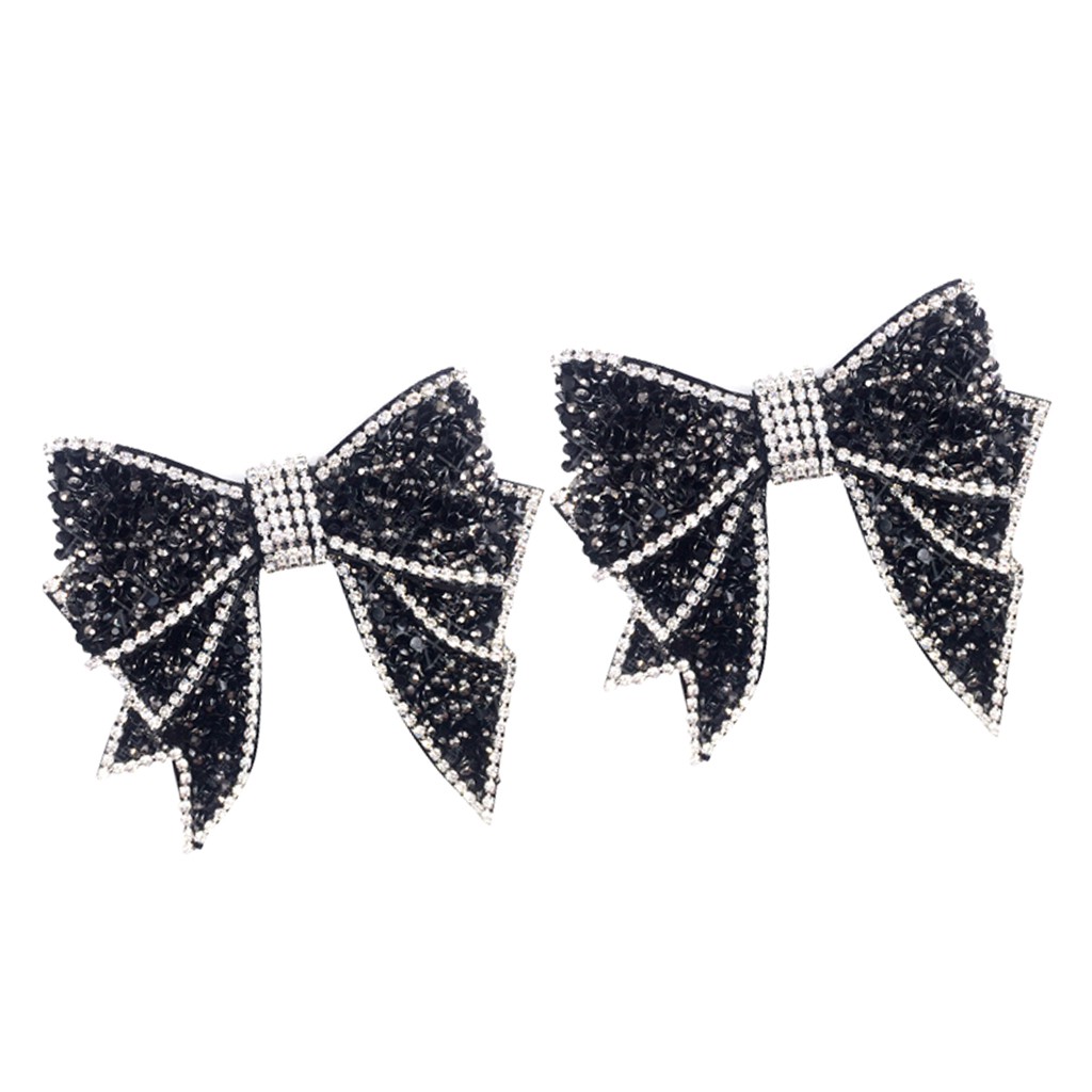 Set 2 nơ đính đá pha lê lấp lánh trang trí giày thời trang