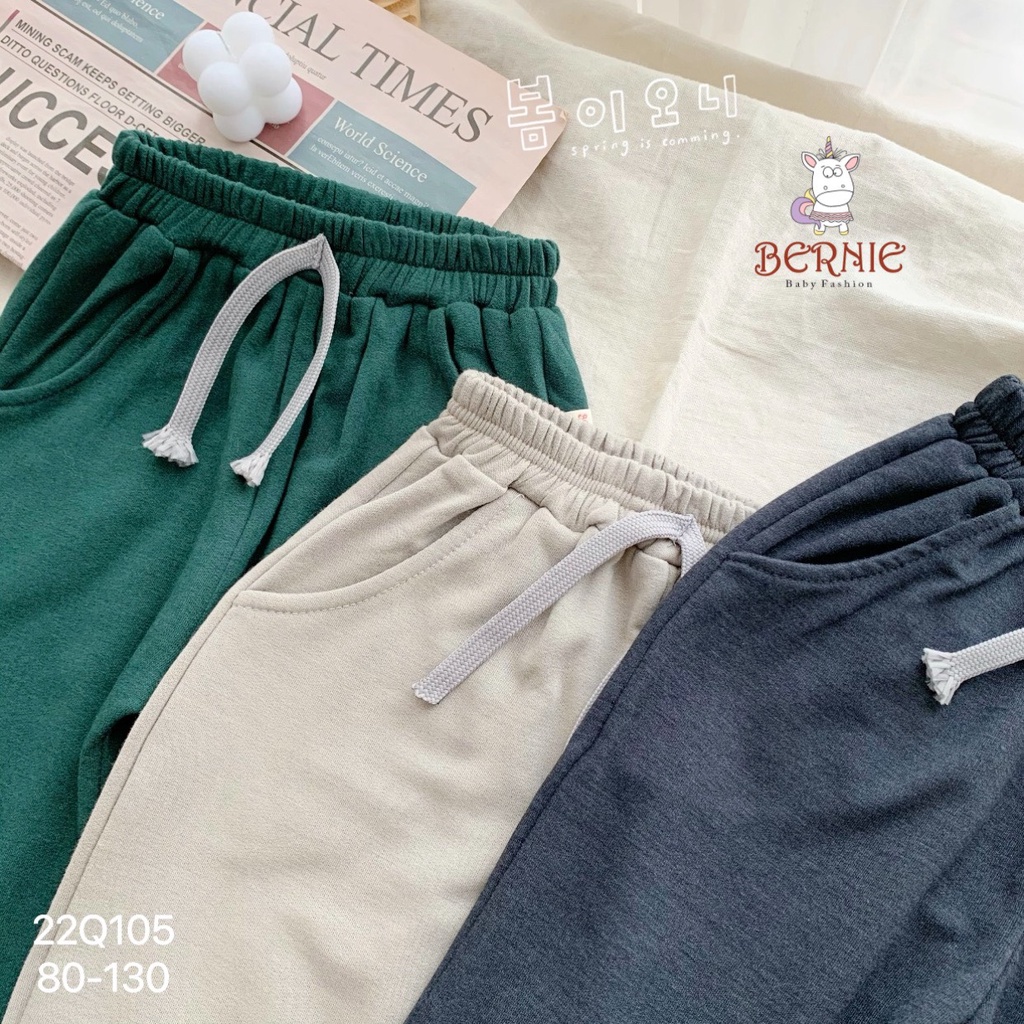 Set 3 quần nỉ màu ngẫu nhiên cho bé 8-23kg