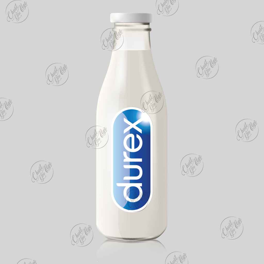 Combo 15 sticker hình dán decal logo Durex chất liệu chống nước trang trí xe, điện thoại, laptop,...